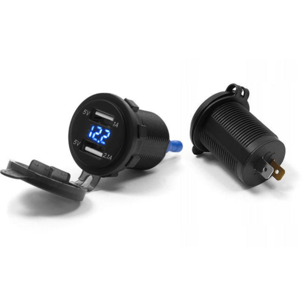 Motociklistički dupli USB priključak MUS10 s adapterom za upravljač
