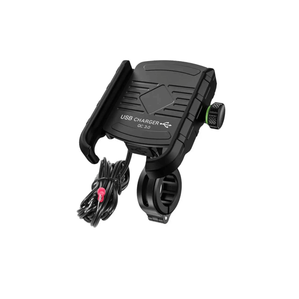 Držač za mobitel s punjačem R9-metal USB QC 3.0 – moto/ATV