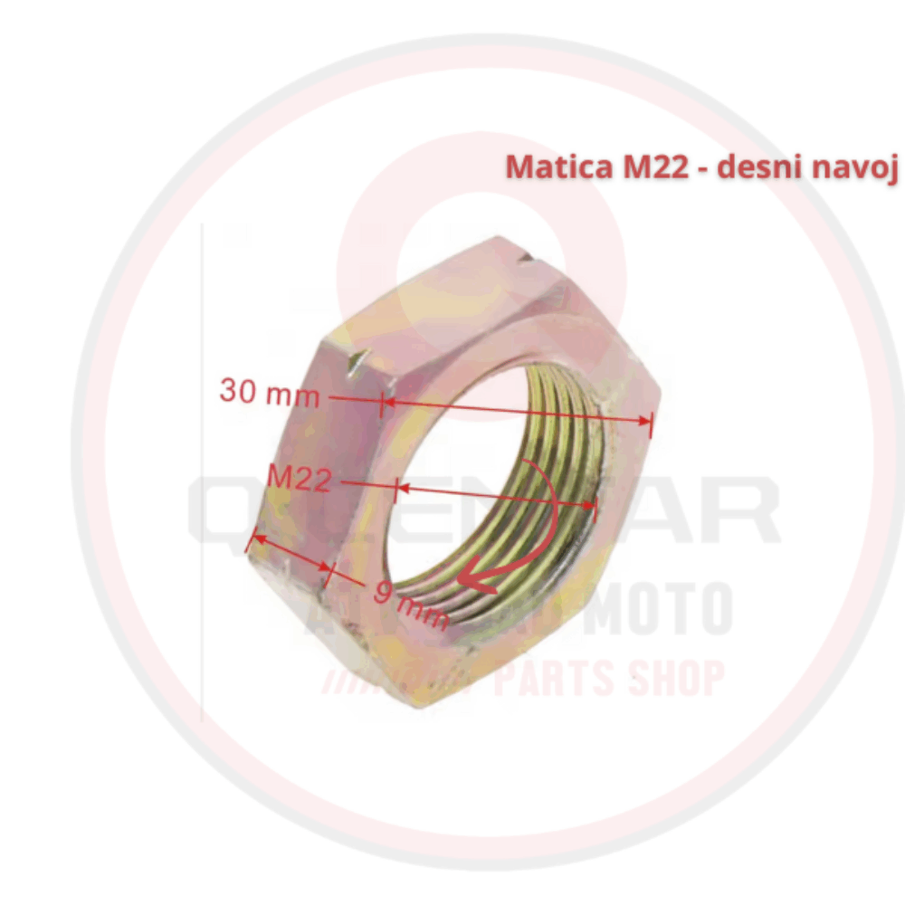 Matica variomata M22 desni navoj CFMOTO CF CForce (2022+)…