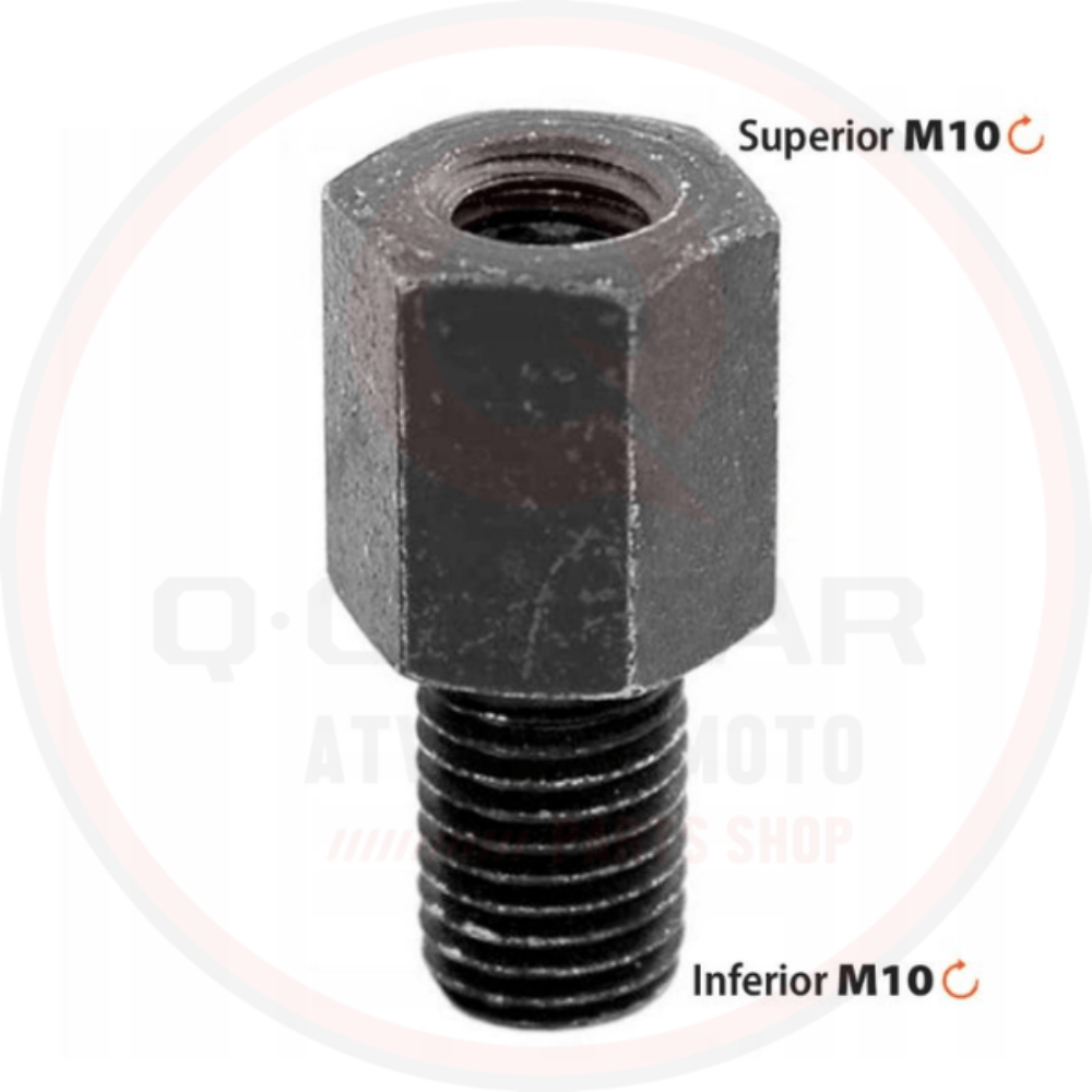Adapter retrovizora, sa M10 desno na  M10 desni navoj, crni