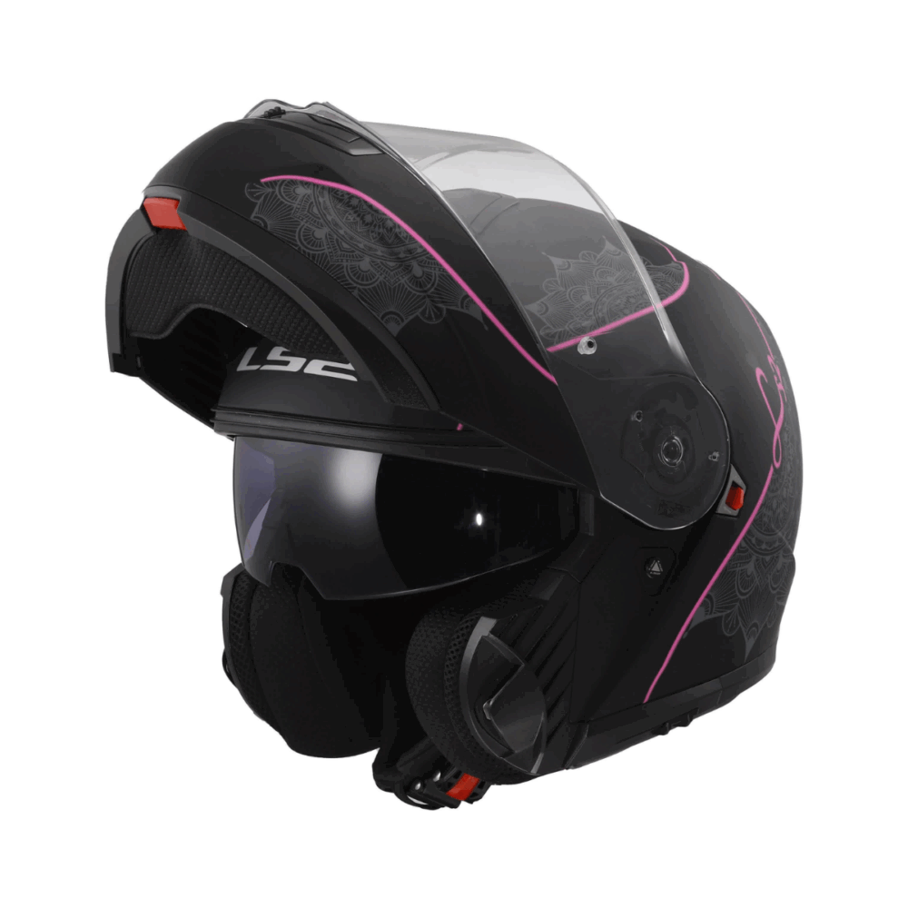 Flip-up kaciga LS2 FF908 Strobe II Lux – mat crna/roza L…