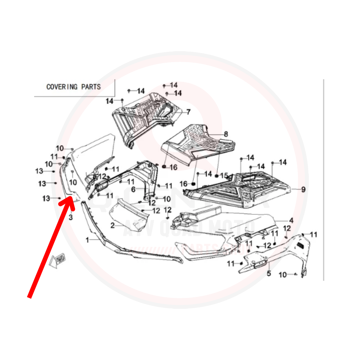 Prednja desna obloga fara Loncin XWolf 1000 – crna mat - Image 2