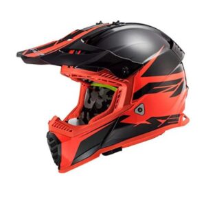 Kaciga LS2 MX437 Fast Evo Roar Mat Crna Crvena – L