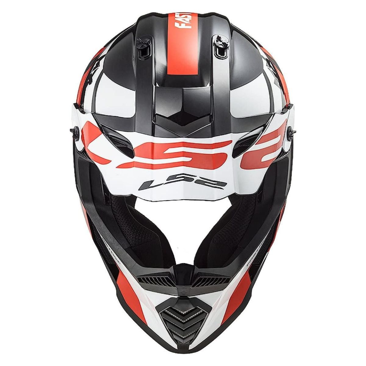Kaciga LS2 MX437 Fast Evo Strike Mat Crna Bijela Crvena – XXL - Image 4