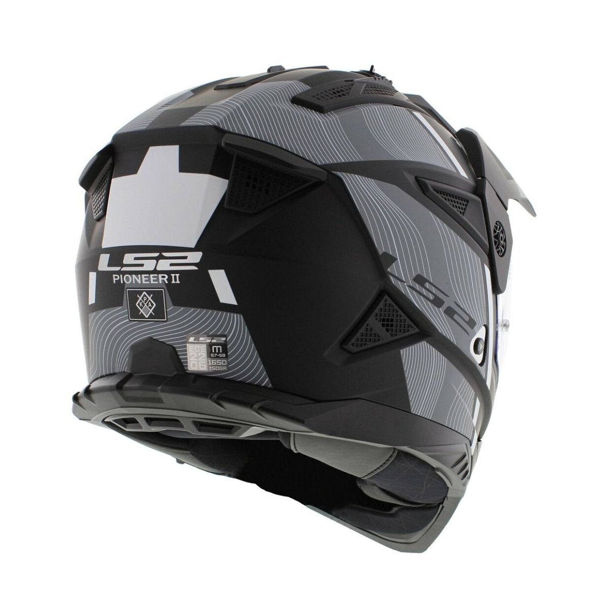 Kaciga LS2 MX702 PIONEER II Hill Dual Sport Mat Crna Bijela – XL - Image 3