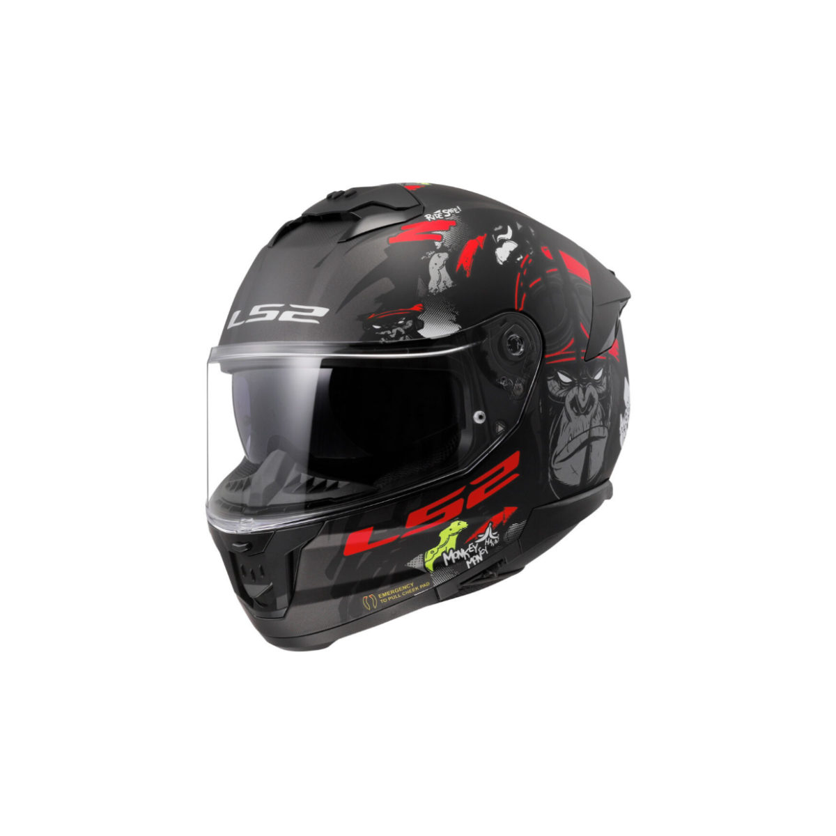 Kaciga LS2 FF808 Stream II Angry Monkey Matt Black veličina XXL