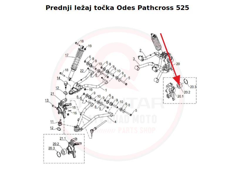 Ležaj prednjeg i zadnjeg točka Odes Pathcross 525 - Image 2