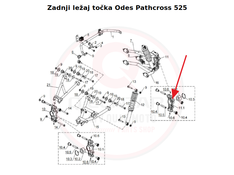 Ležaj prednjeg i zadnjeg točka Odes Pathcross 525 - Image 3